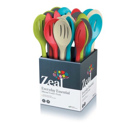 ZEAL Kitchen Innovations Assorted Colors Silicone Slotted Spoon J159 DISP